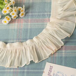 2meters/Lot Pleated Lace Fabric For Sewing Needlework Access