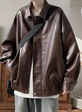 Vintage American Style Leather Jacket For Men High-end Feel