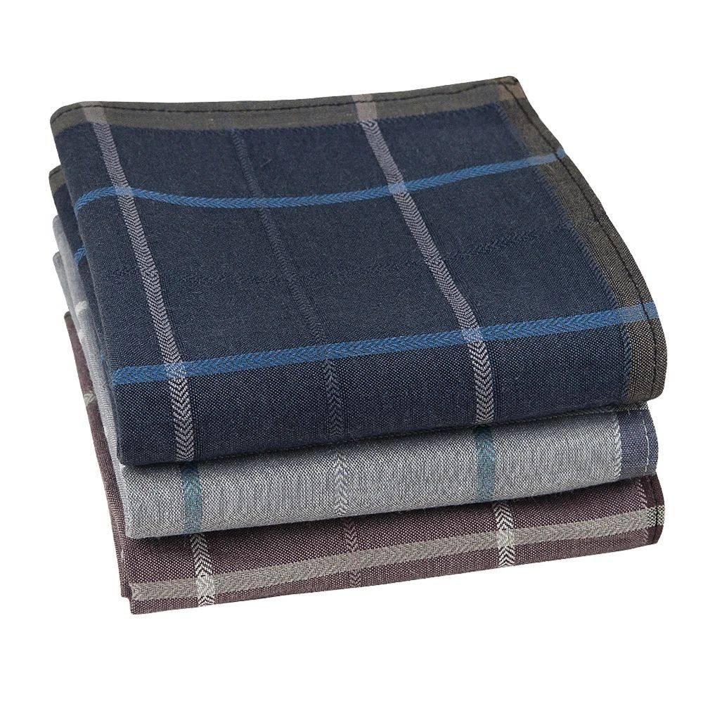 Men's Check Pocket Handkerchief, 3-Piece Pocket Handkerchief