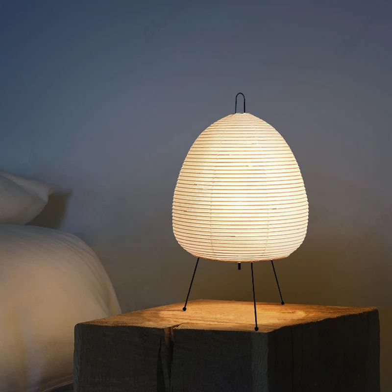 Japanese Design Paper Table Lamp Tripod Rice Paper Table Lam