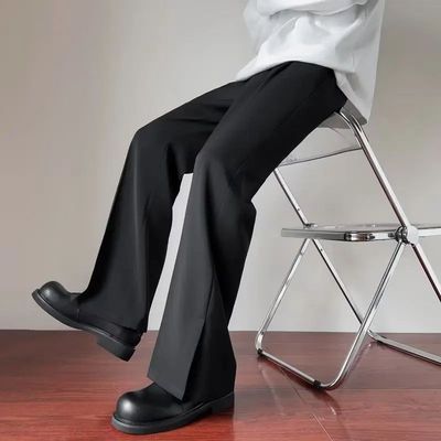 2024 Fashion Spring Autumn Men Split High Waist Trousers Mal
