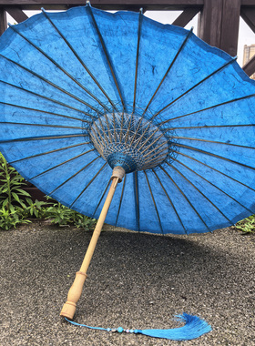 油纸伞手造云龙纸浸染天空浅蓝复古防雨新中式古风非遗伞女汉服伞