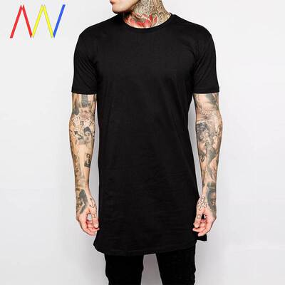 Mens Black Long T shirt Tops Hip Hop Man Tee shirts For men