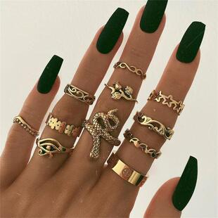 Bohemian creative Serpentine ring combination jewelry装饰品