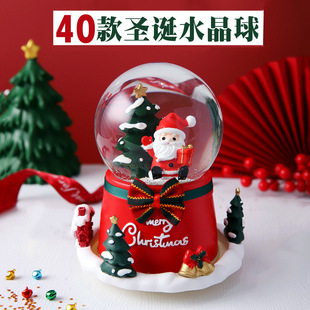 圣诞水晶球八音盒Christmas crystal ball music box decoration