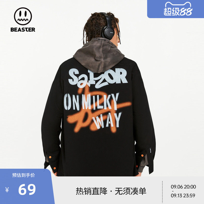 beaster衬衫嘻哈翻领帅气图片