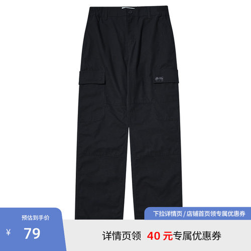 BEASTER多口袋纯棉小格子工装休闲裤男美式潮流休闲机能长裤