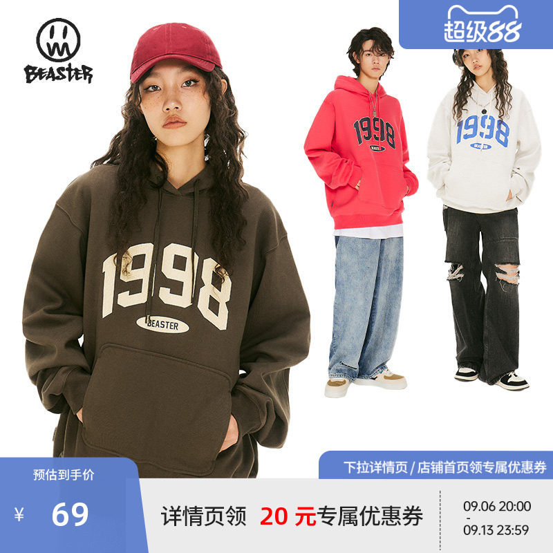 beaster小恶魔连帽卫衣复古图片