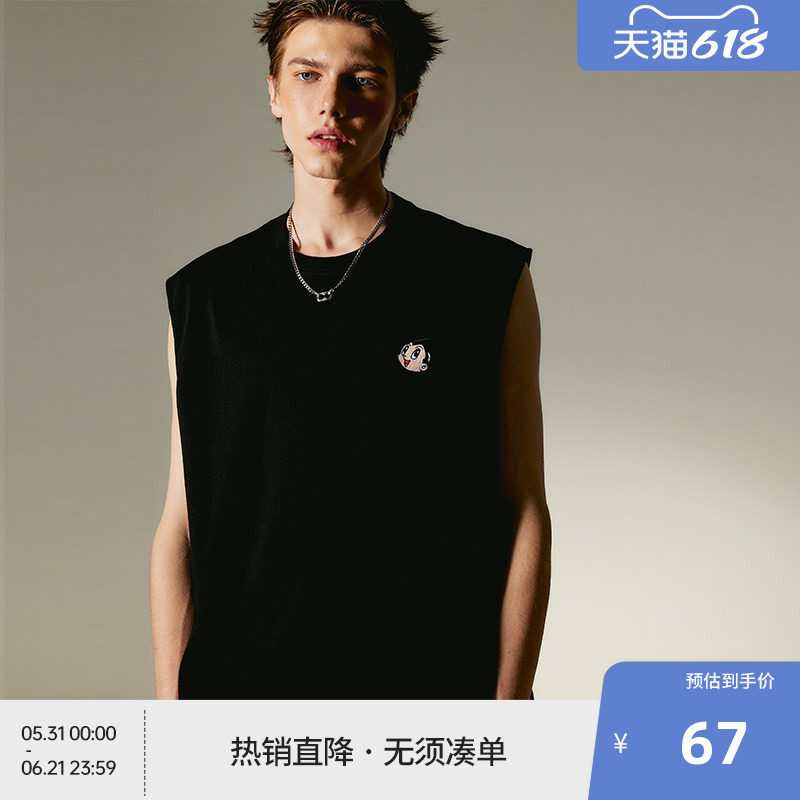 【铁臂阿童木联名】BEASTER阿童木头像刺绣背心夏新款纯棉上衣