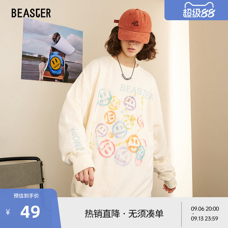 beaster小恶魔笑脸套头卫衣潮图片