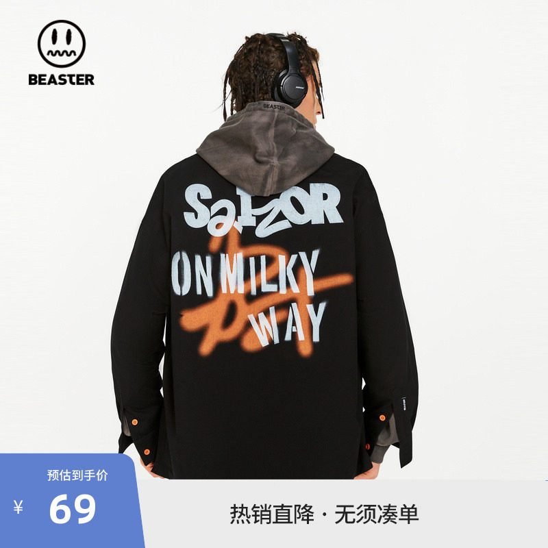 beaster衬衫嘻哈翻领帅气图片