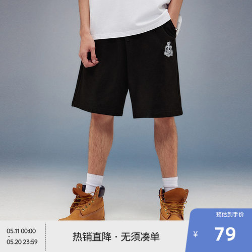 【大力水手联名】BEASTER船锚logo刺绣短裤夏新款休闲抽绳短裤