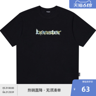 BEASTER鬼脸重磅凉感舒适短袖T恤男夏季新款时尚印花情侣上衣