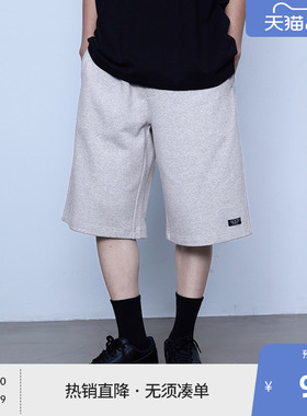 BEASTER370g重磅短裤男25夏新薄款抽绳灰色宽松百搭直筒休闲裤子