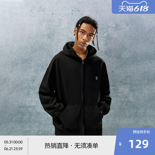 【beaster fe】金属标logo纯棉针织开衫男380g重磅美式休闲外套