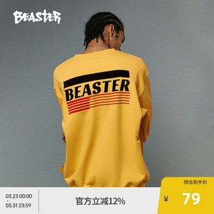BEASTER奥莱恶搞胶卷圆领美式 重磅cityboy宽松情侣上衣 卫衣男冬装