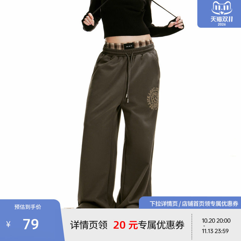BEASTER大logo印花重磅全棉卫裤男美式新款情侣直筒运动裤