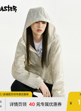BEASTER半透明亚光刺绣夹克夏季新款轻薄休闲户外情侣连帽外套
