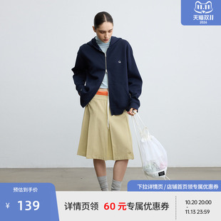 BEASTER刺绣美式双拉链连帽夹克男女情侣款25夏秋百搭短款外套薄