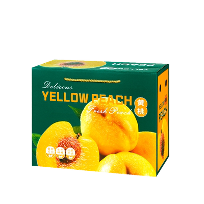 黄桃包装盒水蜜桃油桃蟠桃子礼品盒手提5-10斤高档礼盒现货批发