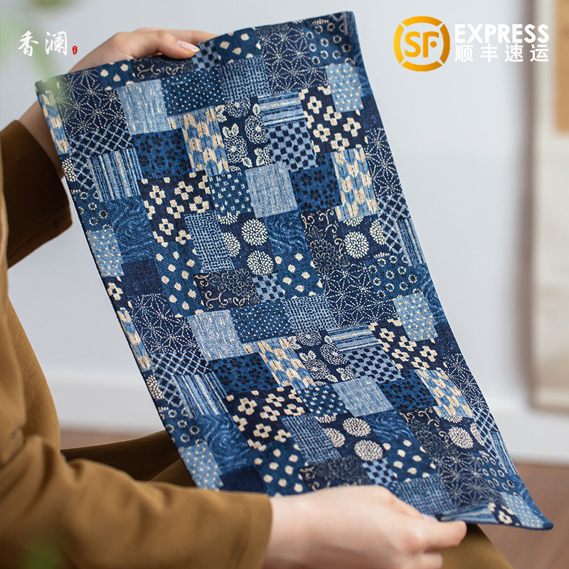 日本进口仿古布茶席蓝色拼图耐烫不起皱棉麻茶垫桌布杯垫壶承垫子,居家布艺,茶席,淘宝优惠券,粉丝福利购,淘宝优惠卷