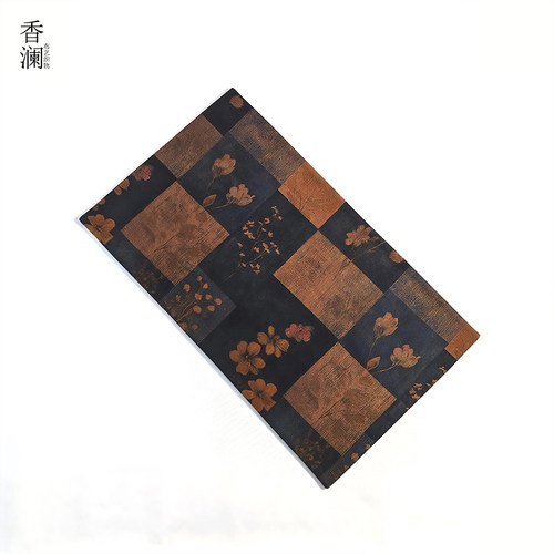 新中式香云纱手工复古繁花禅意干泡茶席吸水茶垫茶桌隔热布垫桌旗
