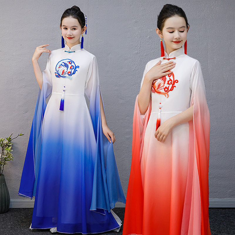礼服高端女弹古筝演出服中国风主民族服装/舞台装