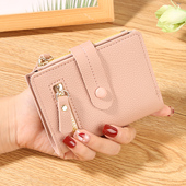 女士钱包高级感百搭便携拉链短款 娇雪兰 ins新款 多功能简约零钱包