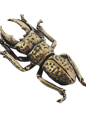 仿古风实心黄铜甲虫厘米小摆件