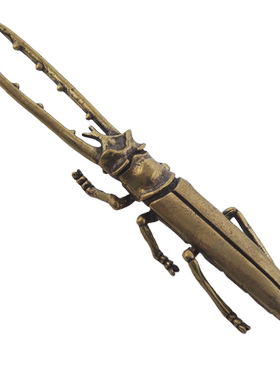 复古做旧风甲虫书桌吉祥物纯黄铜