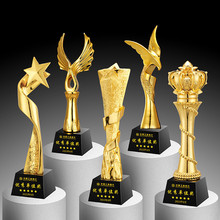 水晶树脂奖杯定制定做创意大拇指五角星公司年会企业优秀员工颁奖