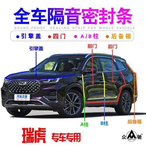 奇瑞瑞虎3/3x/5/5x/7/8PLUS车门隔音密封条防尘降噪加改装饰配件