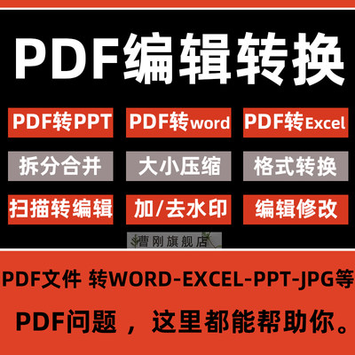 pdf转PPT/word/wps图片拆分合并排版pdf编辑器转换文档去水印工具