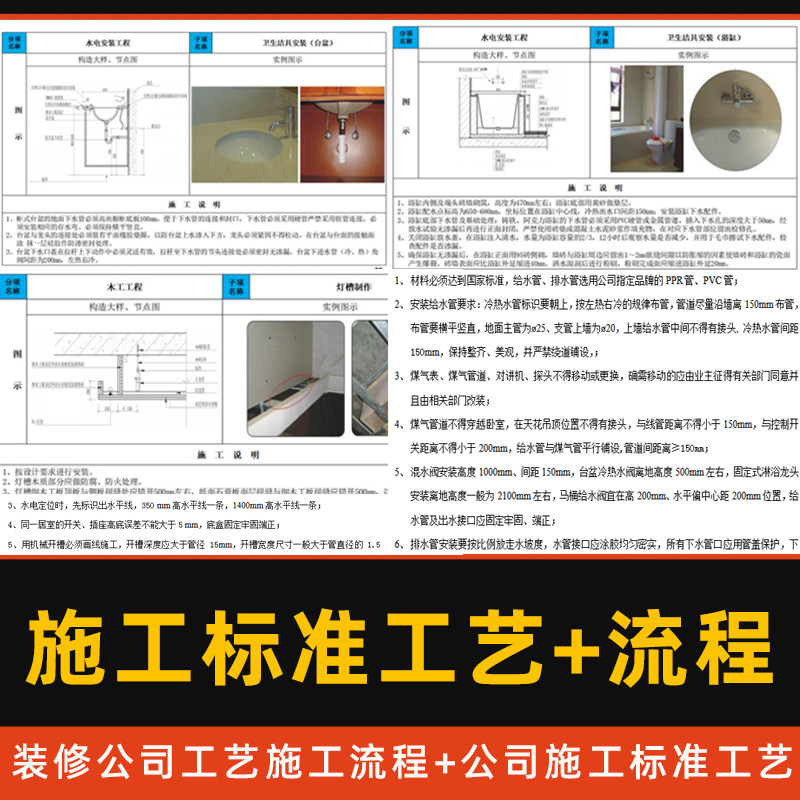 室内装修施工工艺标准手册PPT全案公司毛坯精装房工艺流程规范本