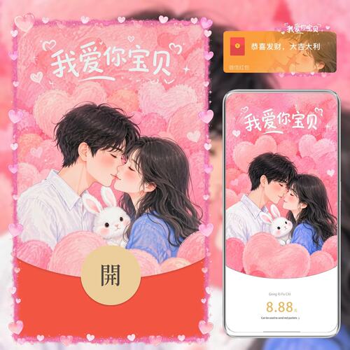 我爱你宝贝爱情情侣微信红包封面vx2026新款浪漫动态音乐wx序列号