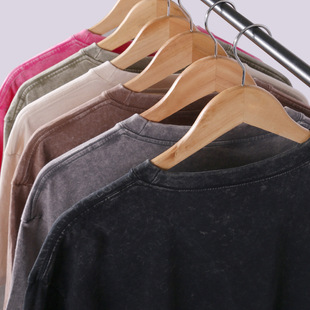 sleeved Washe Vintage tton Pure Short shirt Men American