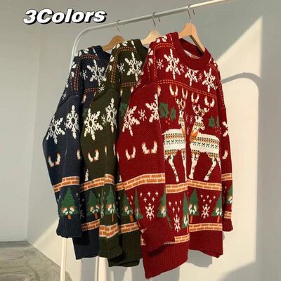 Christmas Red Men's Hong Kong Style Ins Loose All-match Casu