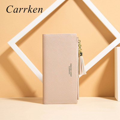 Crrken Women's Wallet Long Korean Style Fashion Cross Patter