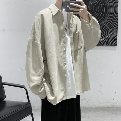 rduroy Men's Korean-style Fashionable Handsome Shirt Hong Ko