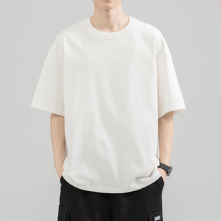 Joker Neck Heavy White Men 230g tton Crew Solid Casual lor