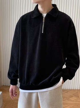 Lazy llar Sweater 2025 Men's Korean Fashion Lapel Loose Lape