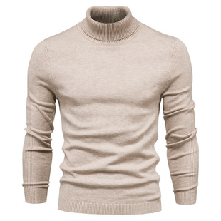 Solid lor Turtleneck Swea Casual Knitwear Men