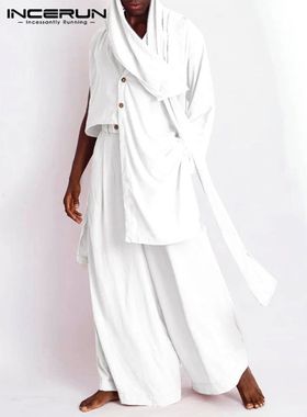 en Sets Solid Vintage Sreetwear 2023 Scarf Irregular Sleee A