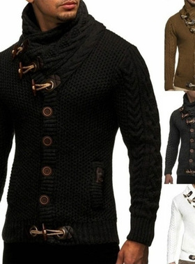 Men's 2025 Knitted Jacket High llar Button Large Size Fashio