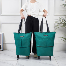 One-way Wheel Supermarket Shopping Bag Folding Portable Larg