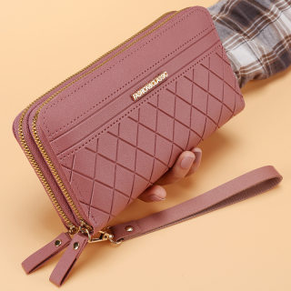 2024 Women's Long Wallet Korean Style Simple Double Zipper C