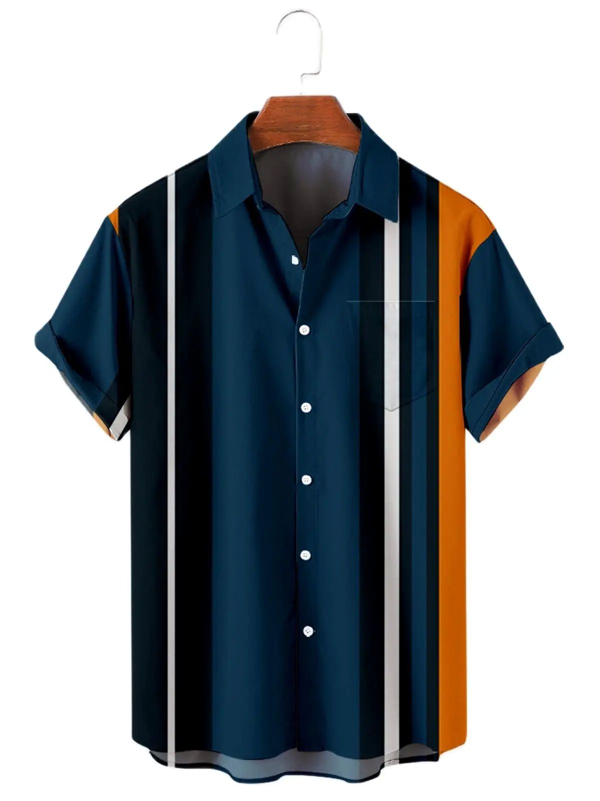 2022 5XL awaiian en's Shirt Colourful Striped Camisa Short S