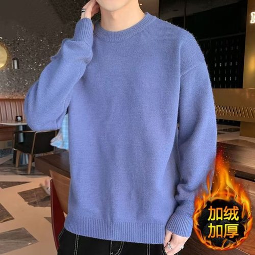 Fleece-lined Men's 2025 Men's Casual Warm Knitwear Loose Typ