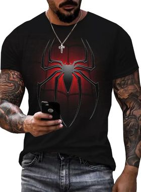ew Fashion Spider Logo graph t shirts en Casual ersonality C