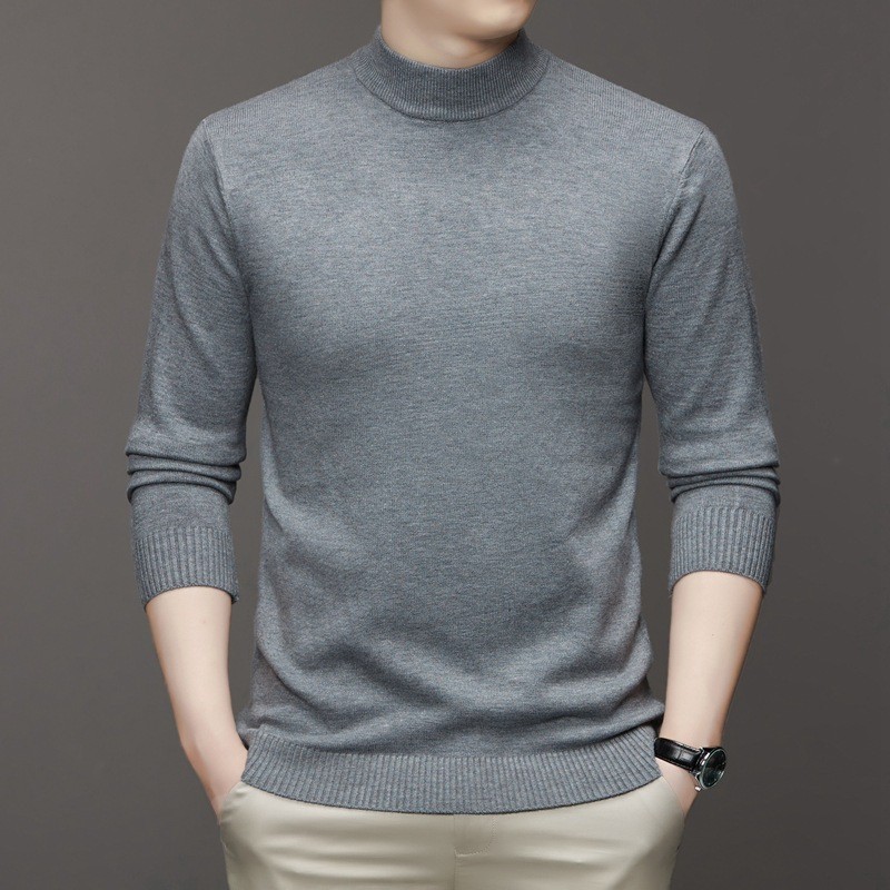 Knitted Men's 2025 Men's Solid lor Knitted Pullover All-matc